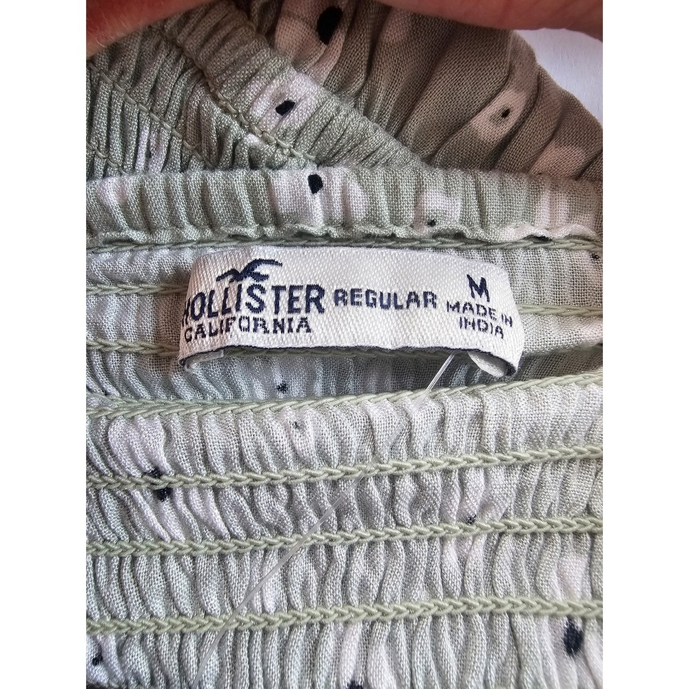 Hollister Floral Mini Dress Womens M Green Smocked Cottagecore‎ Summer - Picture 4 of 7